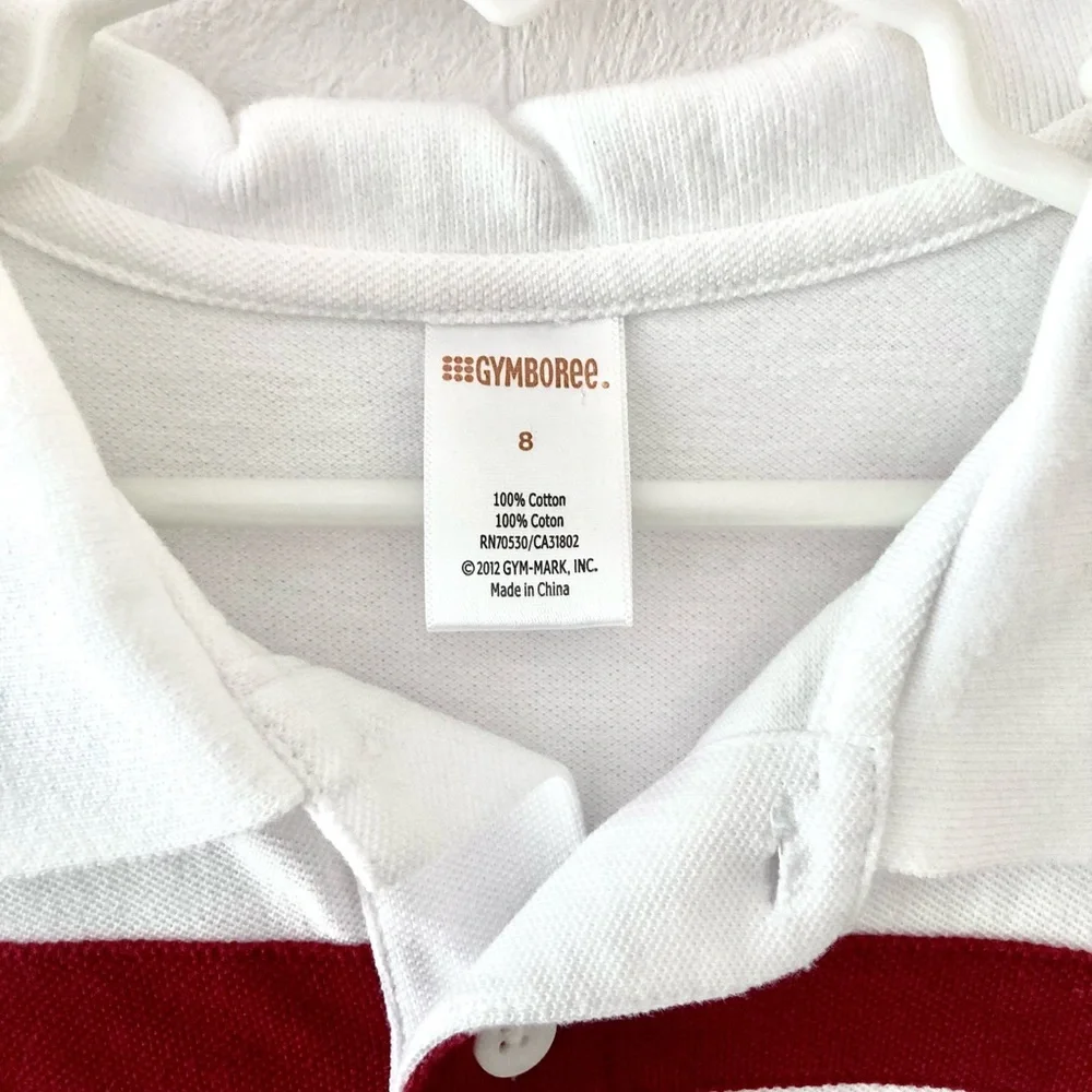 Gymboree White Polo with stripes Size 8